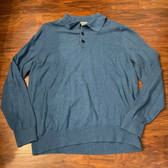 L.L. Bean Men’s Wicked Soft Cotton/Cashmere Sweater Size L - Picture 1 of 3
